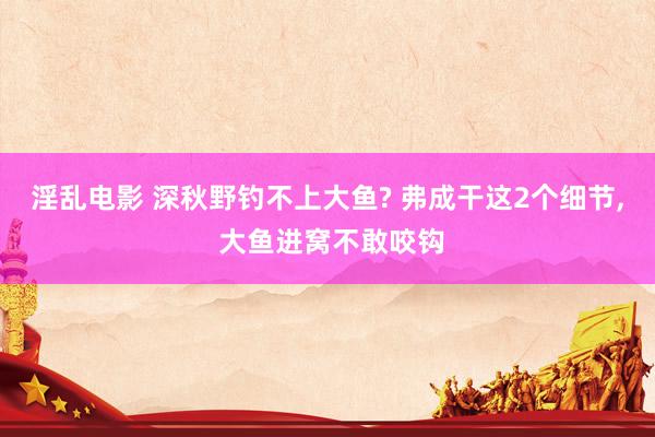 淫乱电影 深秋野钓不上大鱼? 弗成干这2个细节， 大鱼进窝不敢咬钩