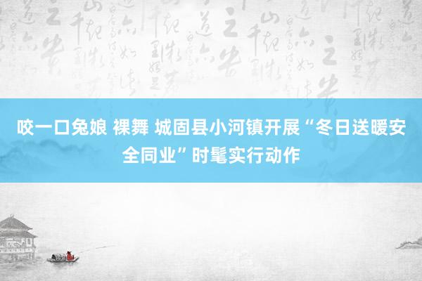 咬一口兔娘 裸舞 城固县小河镇开展“冬日送暖安全同业”时髦实行动作